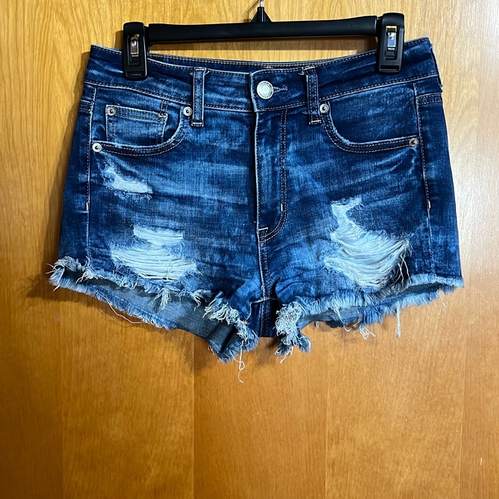 Super stretch hi-rise shortie jean short
